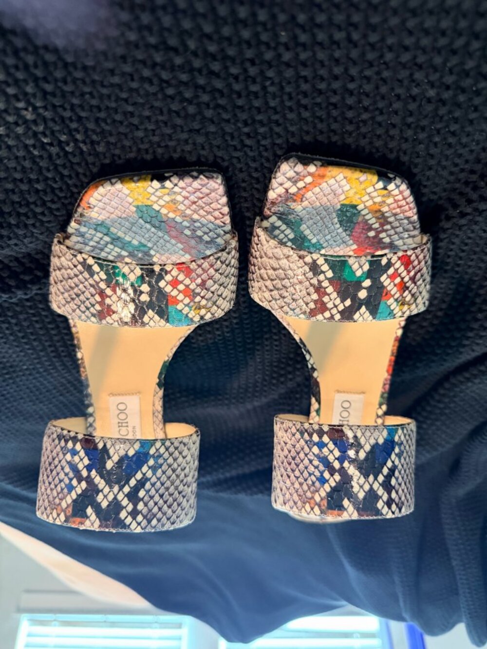 Jimmy Choo Multicolor Python Sandals 40.5 - Picture 7 of 7